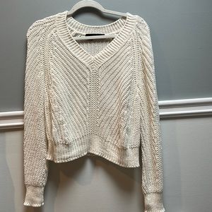 360 sweater-Italian Yarn cream v-neck sweater XS
